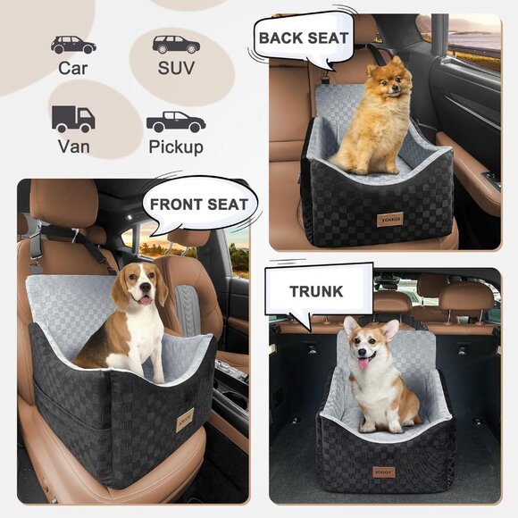 Elevated Dog Car Seat for Small/Medium Dogs up to 35 lbs - Picture 7 of 8